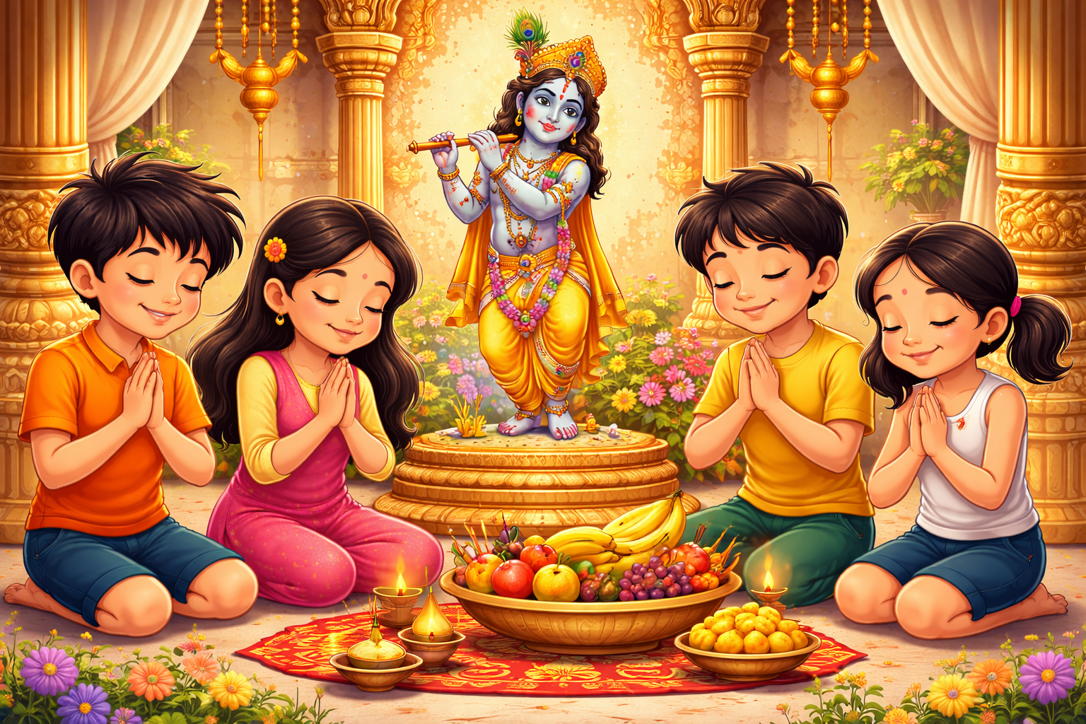 Children participating in devotional activities