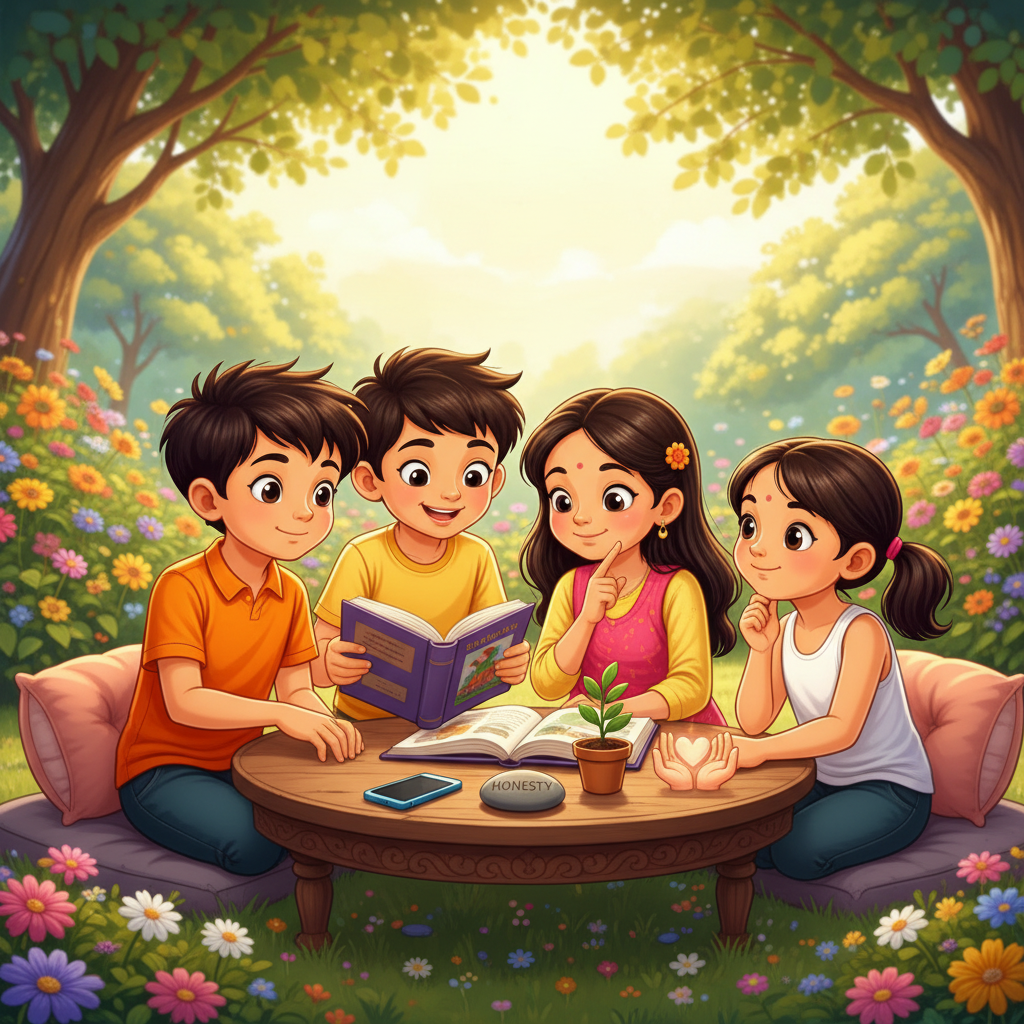 Children learning values and reflection
