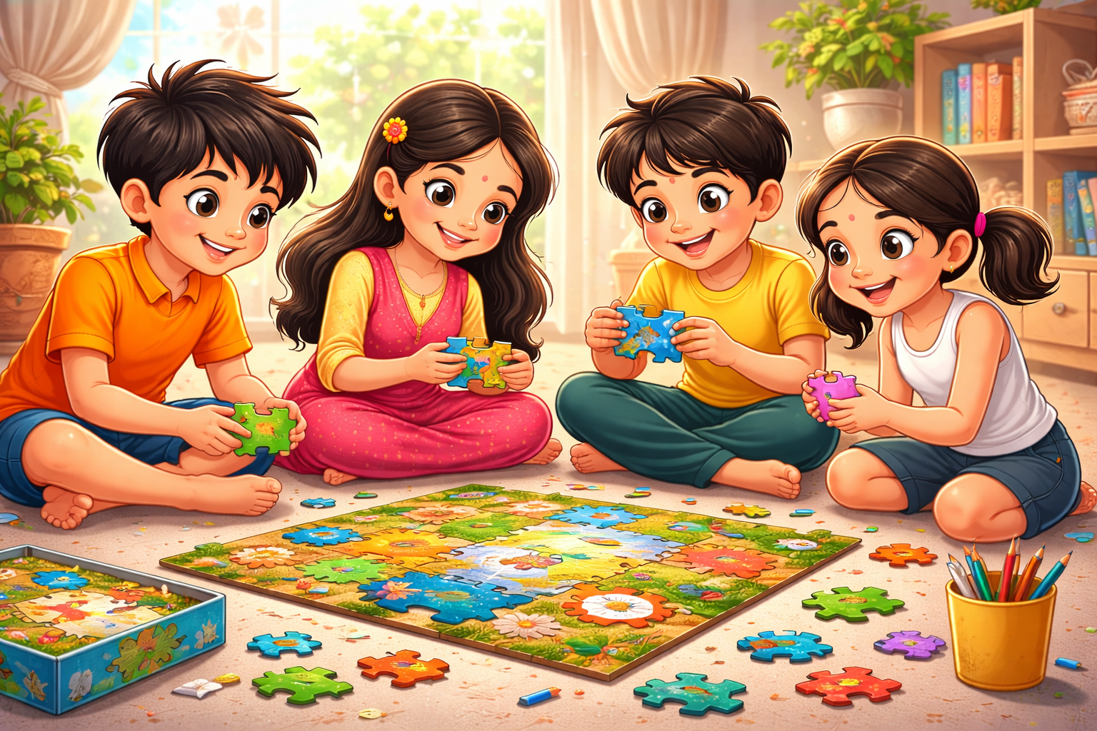 Children enjoying interactive fun activities