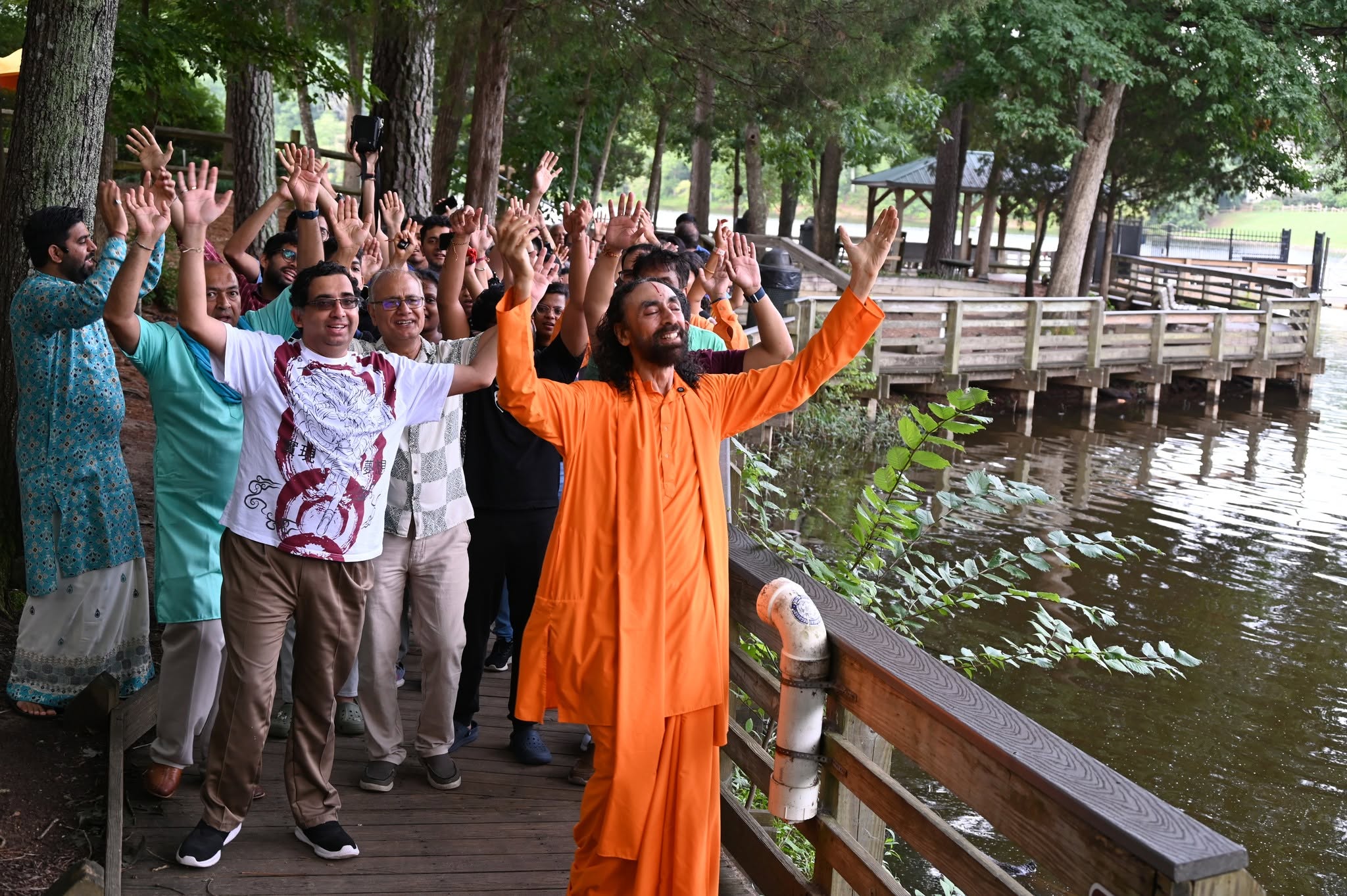 Morning walk with Swamiji