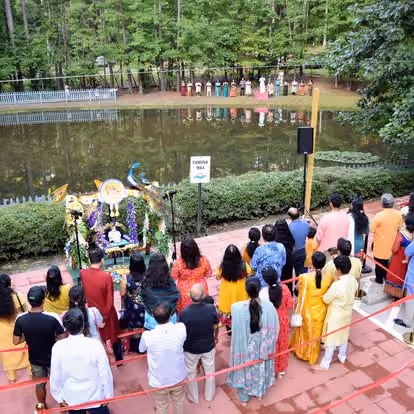 Community fellowship at a past temple event