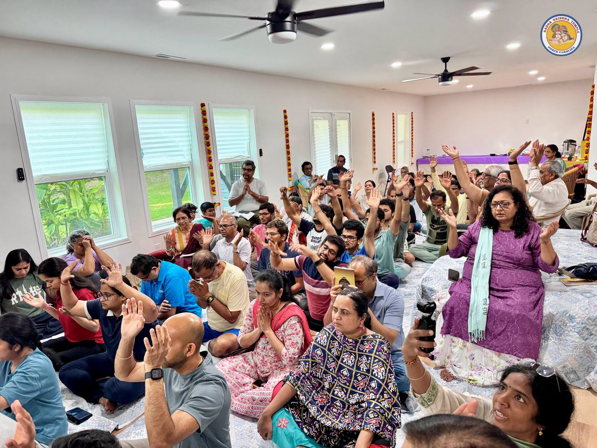 Satsang devotional kirtan at Radha Krishna Temple of North Carolina
