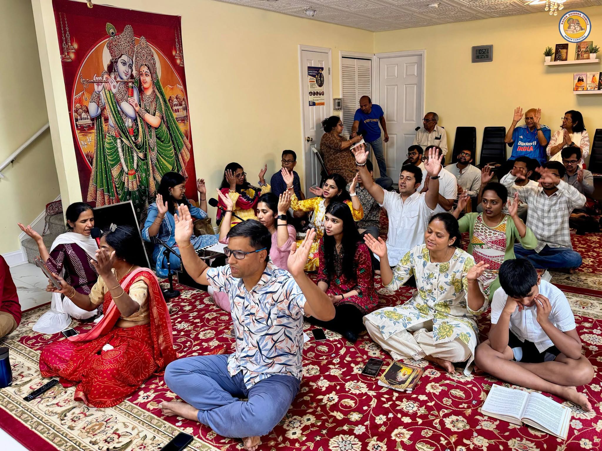 Devotees singing bhajans together