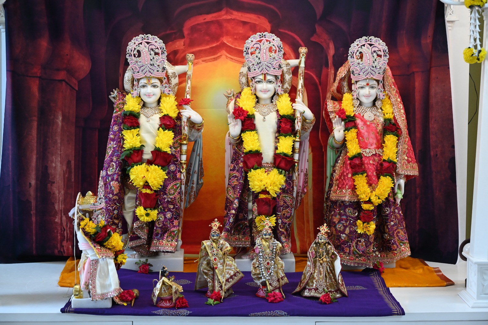 Devotional gathering at the temple