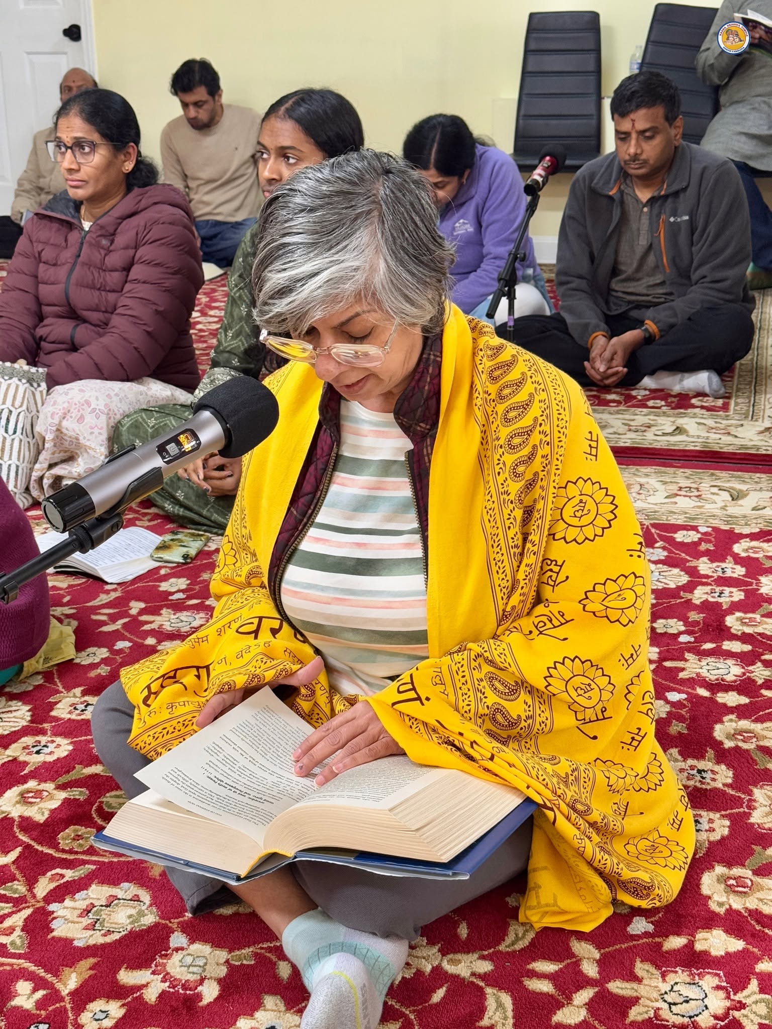 Weekly satsang gathering for group study and reflection