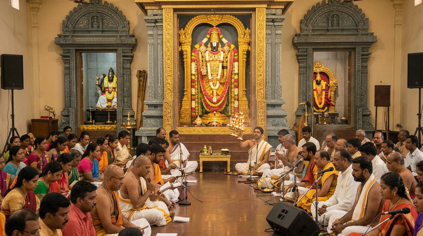 Aarti and prasad at the close of chanting