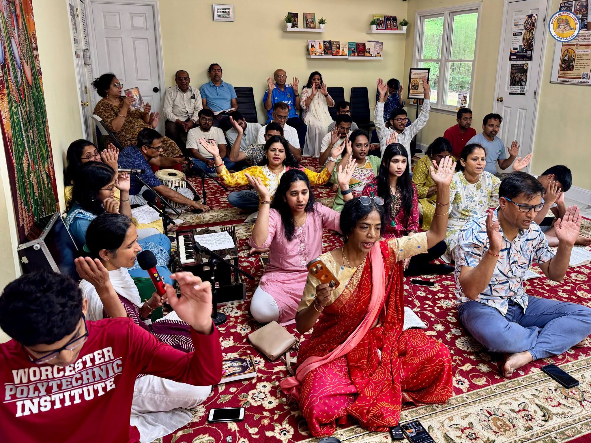 Devotees singing bhajans together