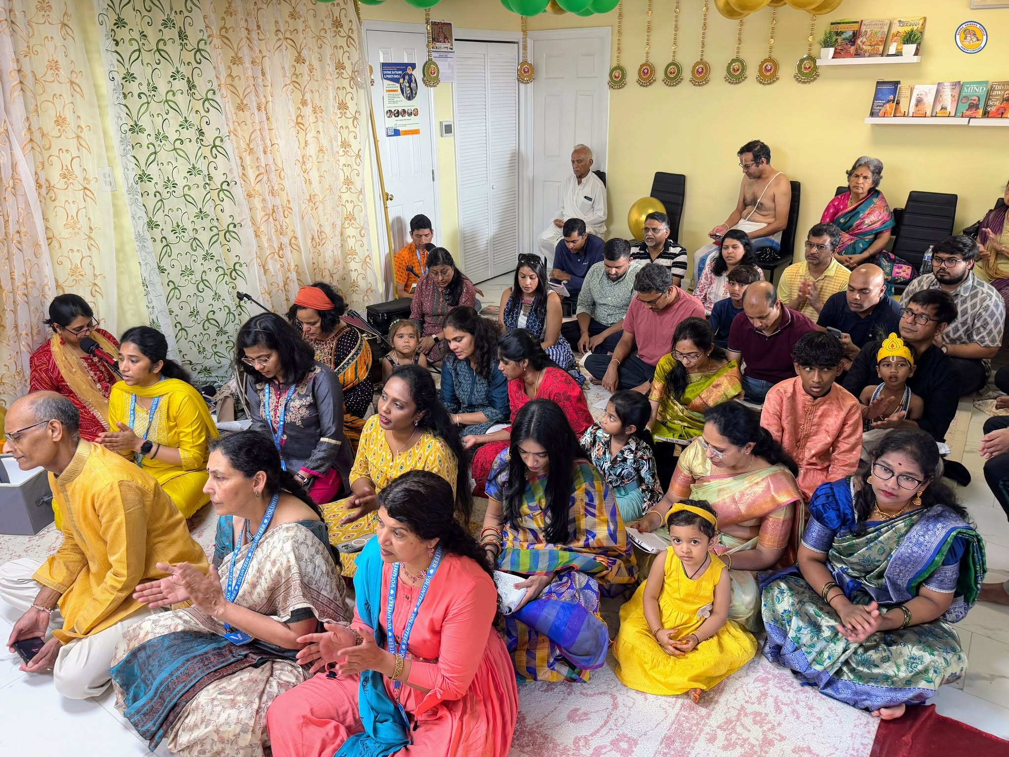 Devotional gathering at the temple