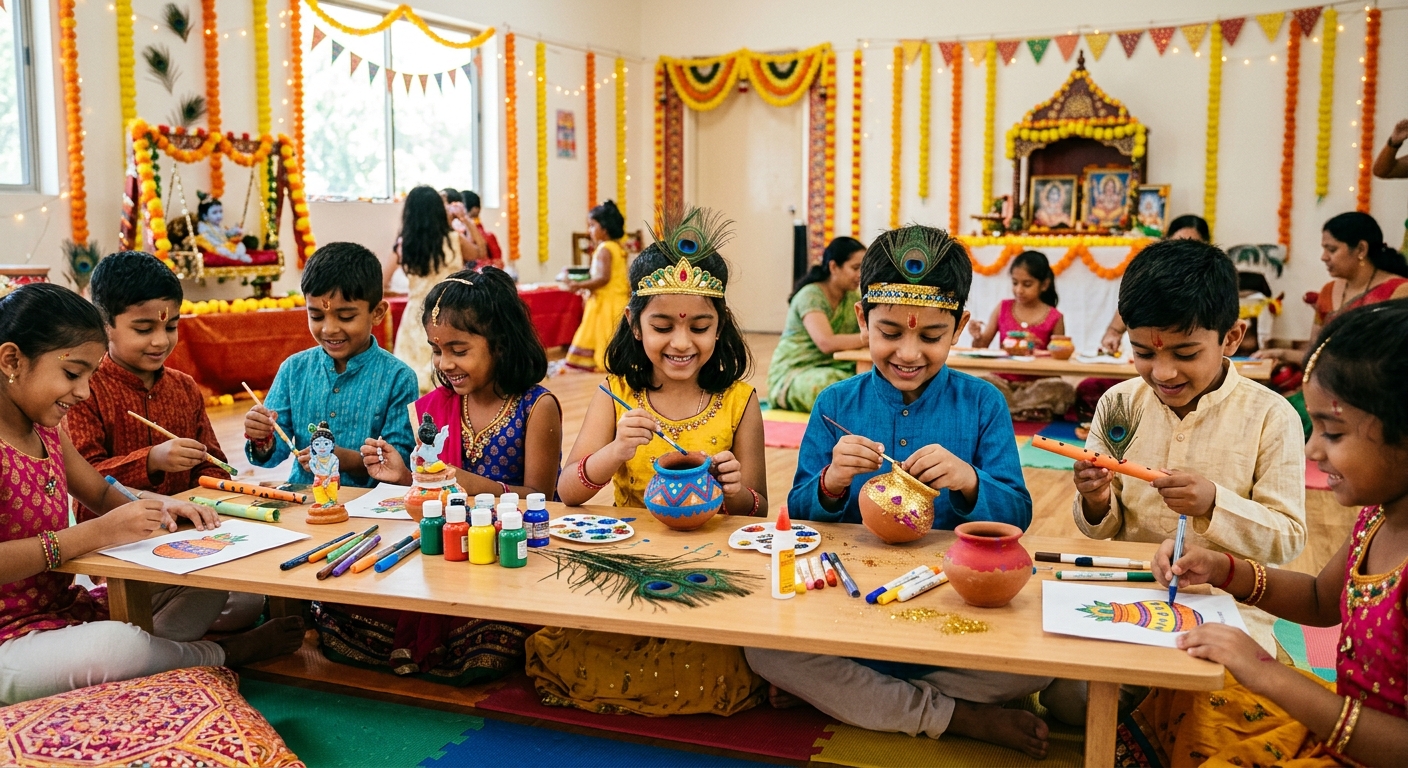 Placeholder — replace with a children's Krishna-themed workshop/craft activity photo