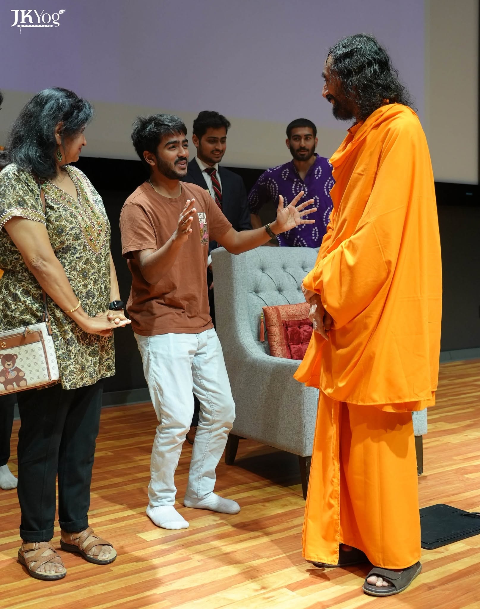 Swamiji meeting students