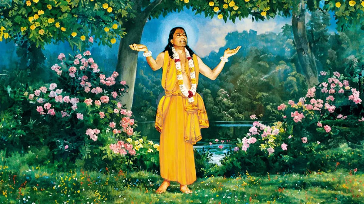 Shree Maharajji absorbed in divine love