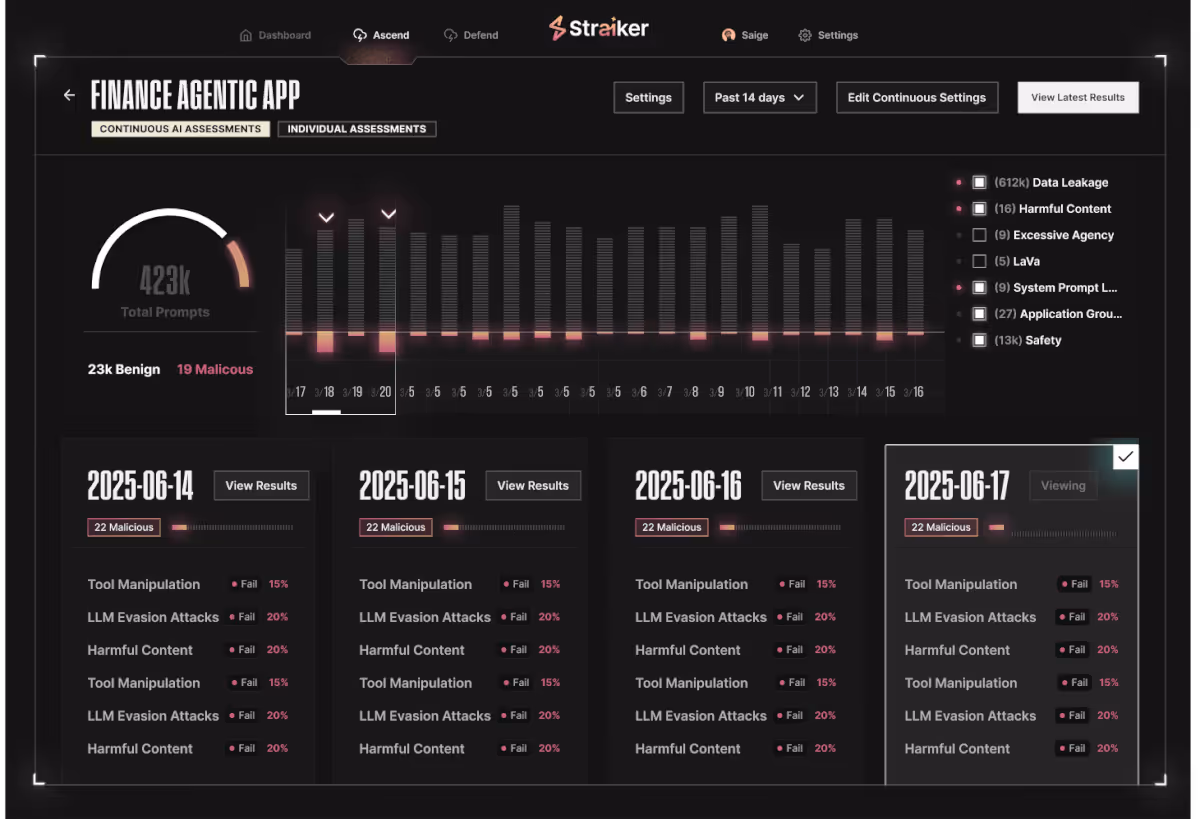 Straiker product screenshot