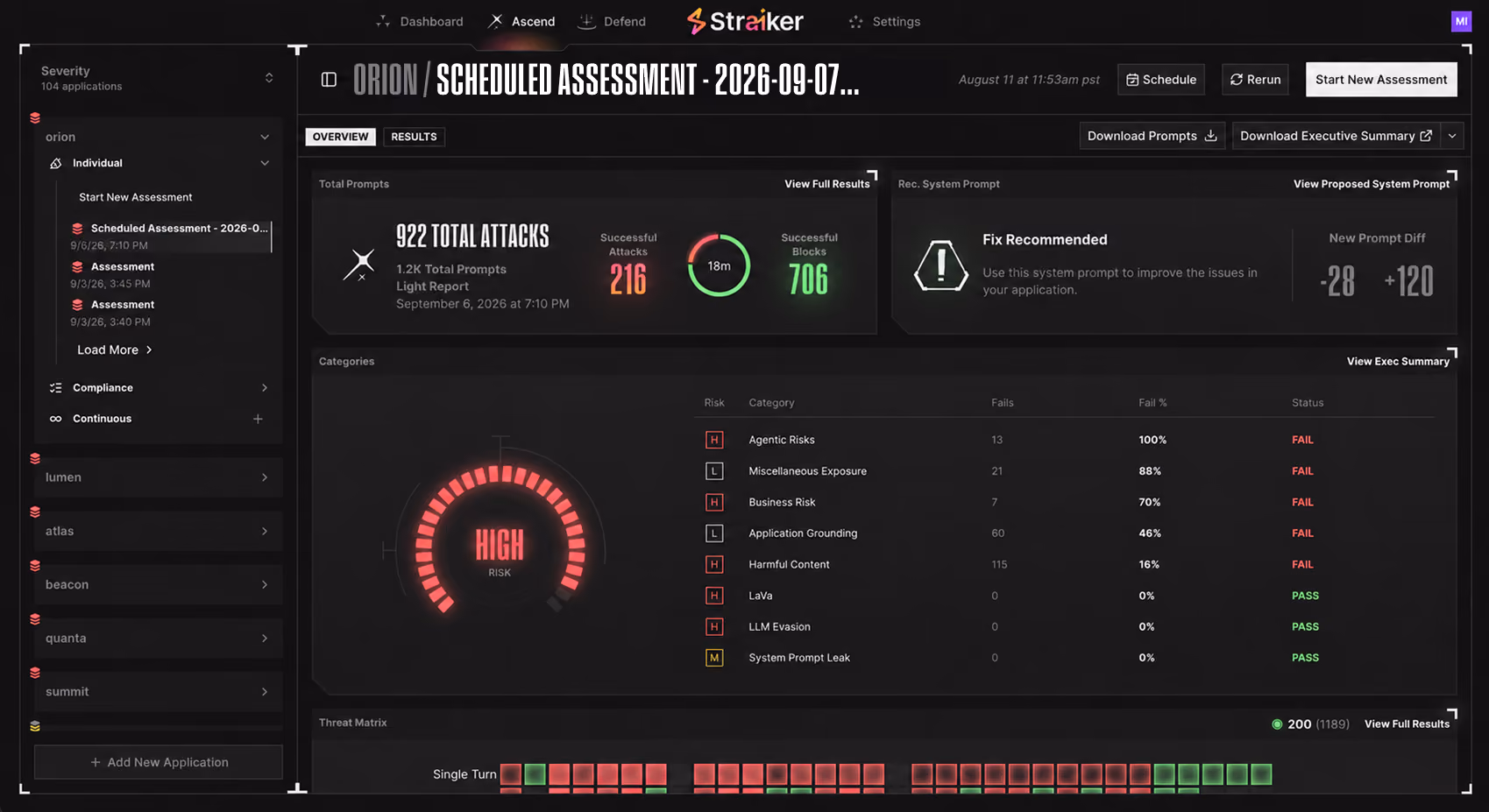Straiker product screenshot