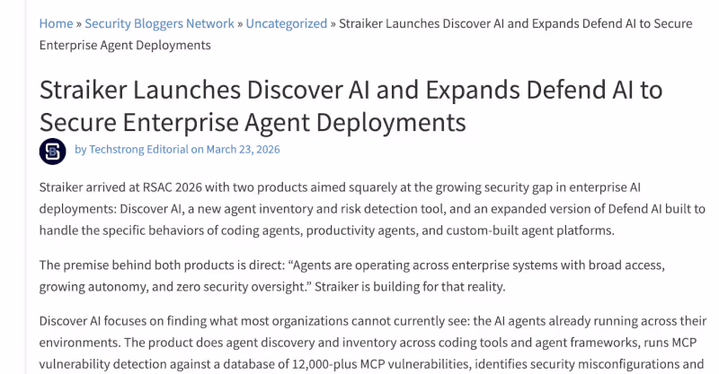 Straiker Launches Discover AI and Expands Defend AI to Secure Enterprise Agent Deployments