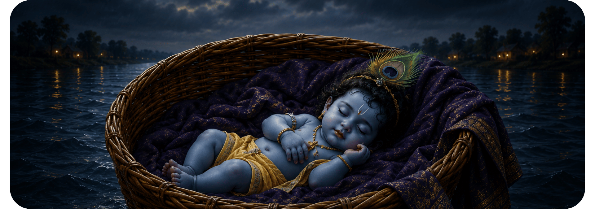 Shree Krishna's Birth and Crossing of Yamuna Maa