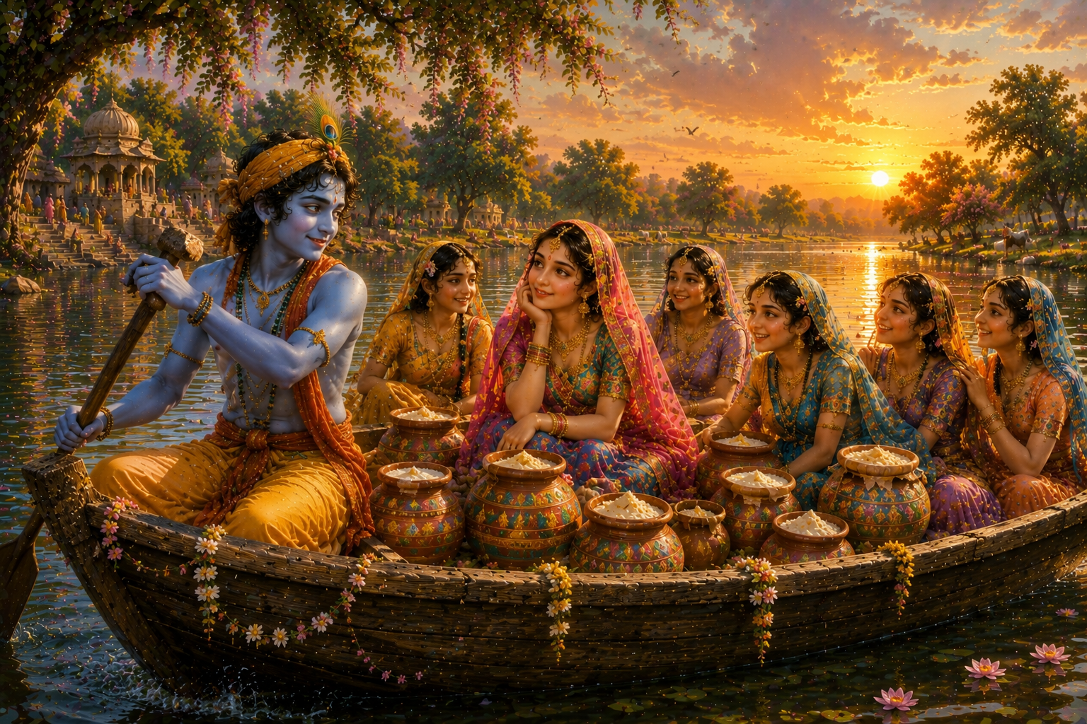 Krishna and Radha Boat Ride on Yamuna Maa