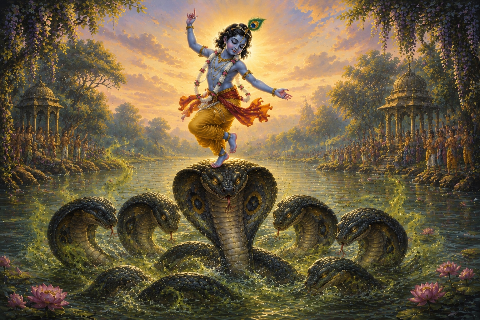 Krishna’s Dance on Kaliya in Yamuna Maa