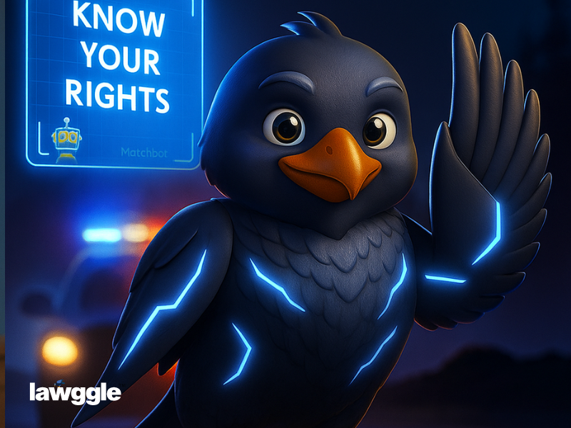 Scene of a driver pulled over at night with police lights flashing, symbolizing a DUI traffic stop and the question of whether to take a breathalyzer test.