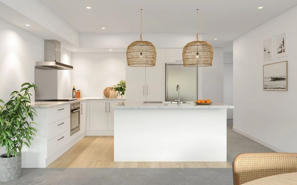 modern kitchen with island