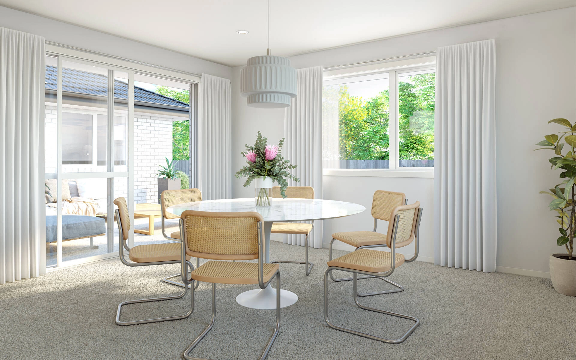 open plan dining room