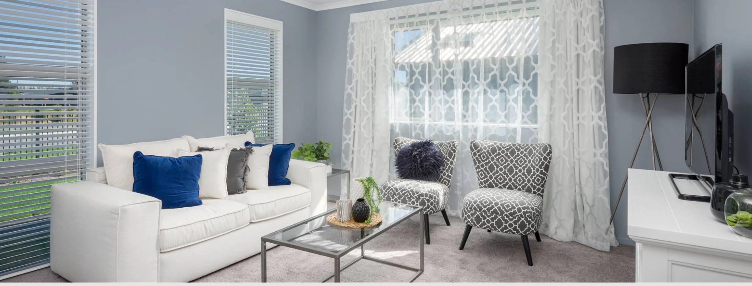 large living room or media room