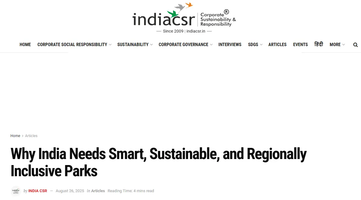 Why India Needs Smart, Sustainable, and Regionally Inclusive Parks