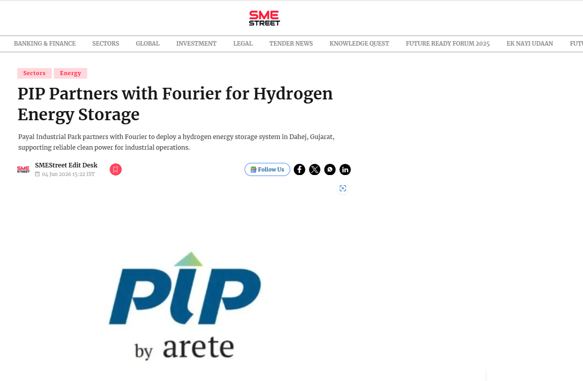 PIP Partners with Fourier for Hydrogen Energy Storage