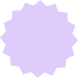 Lavender starburst-shaped geometric shape with serrated edges