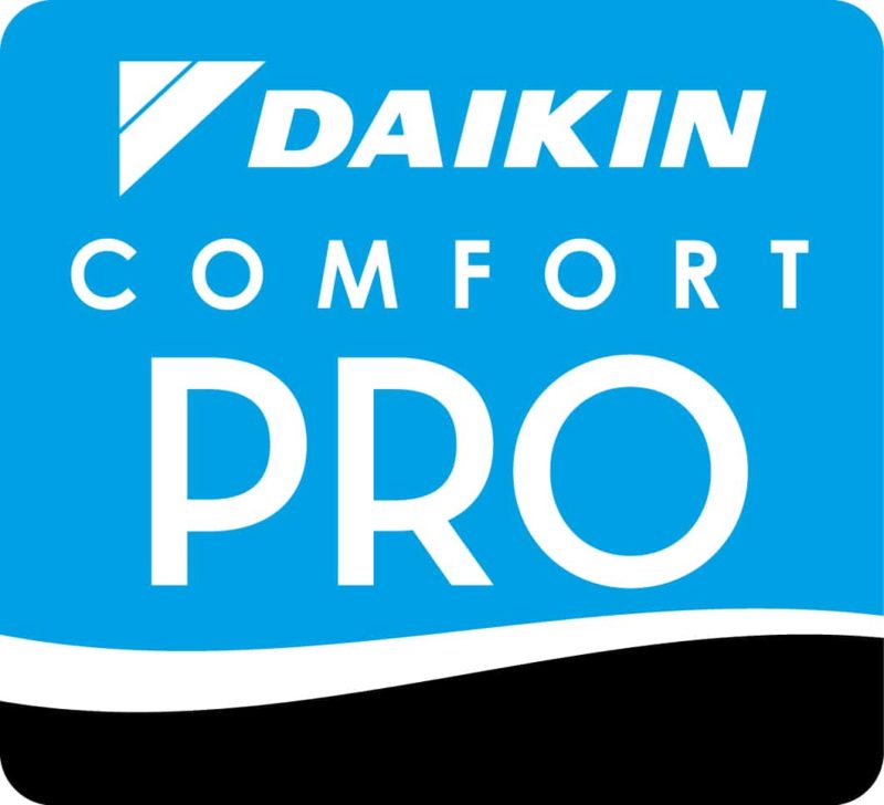 Daikin Comfort Pro logo with blue and white color scheme