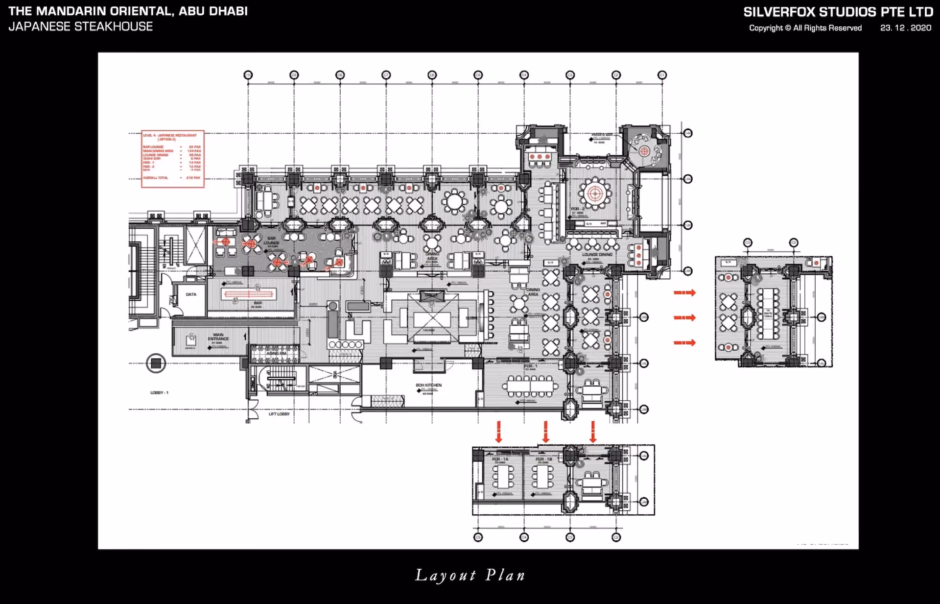 Early layout plan for Strawfire, Emirates Palace Abu Dhabi, by Silverfox Studios