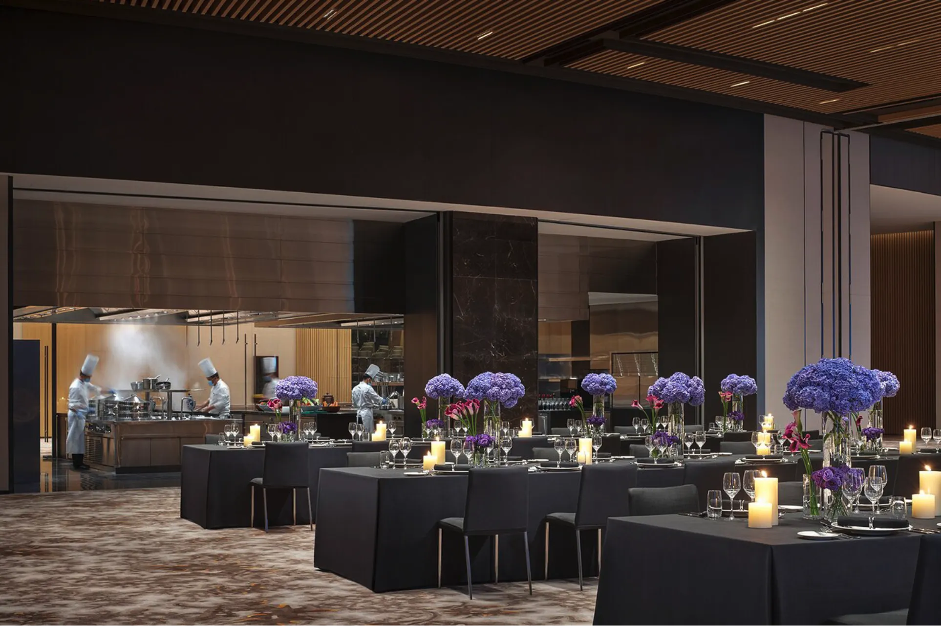 Junior ballroom open kitchen buffet at Hyatt Regency Hengqin