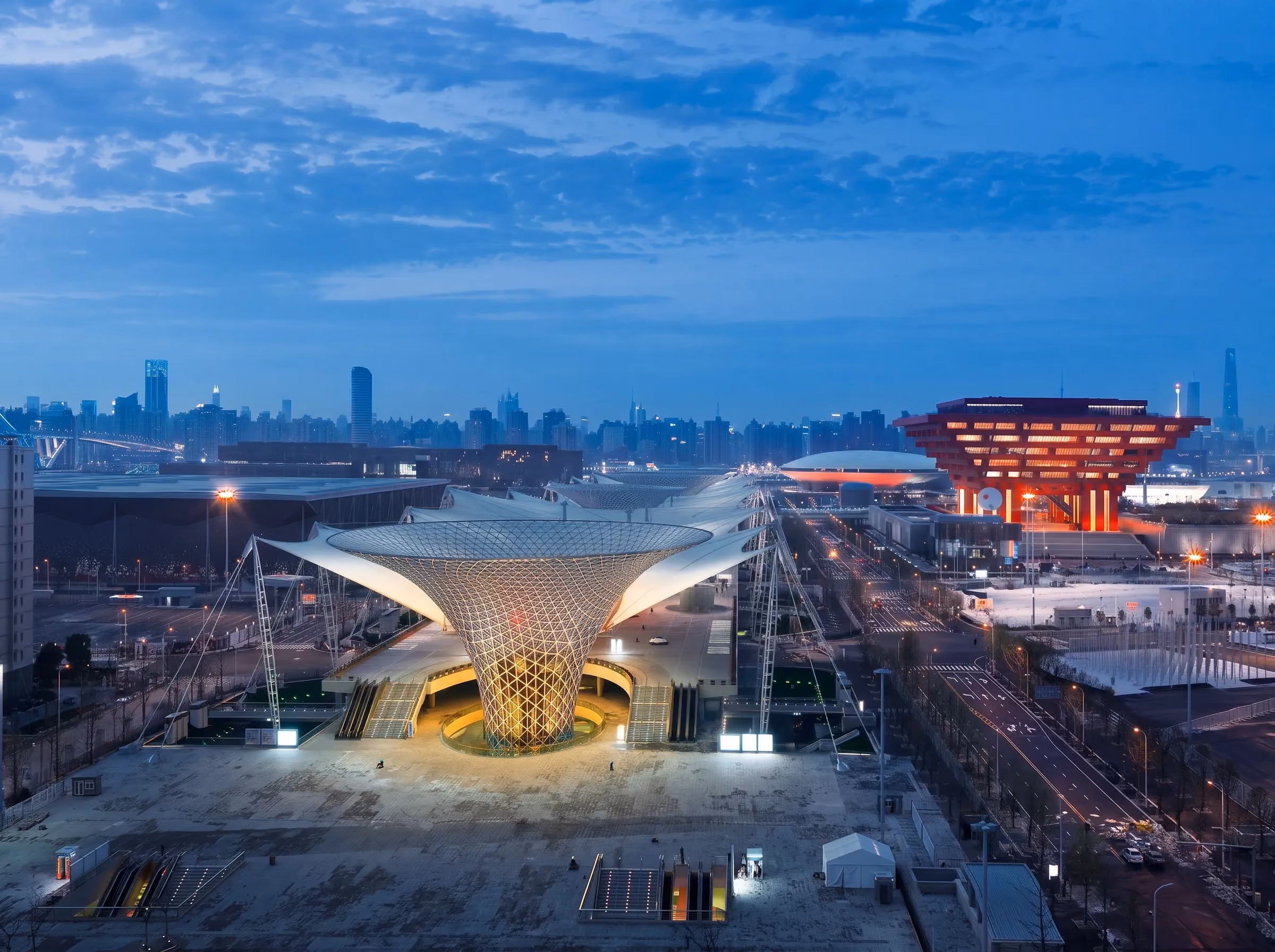 China Pavilion and the Expo 2010 Shanghai site at night
