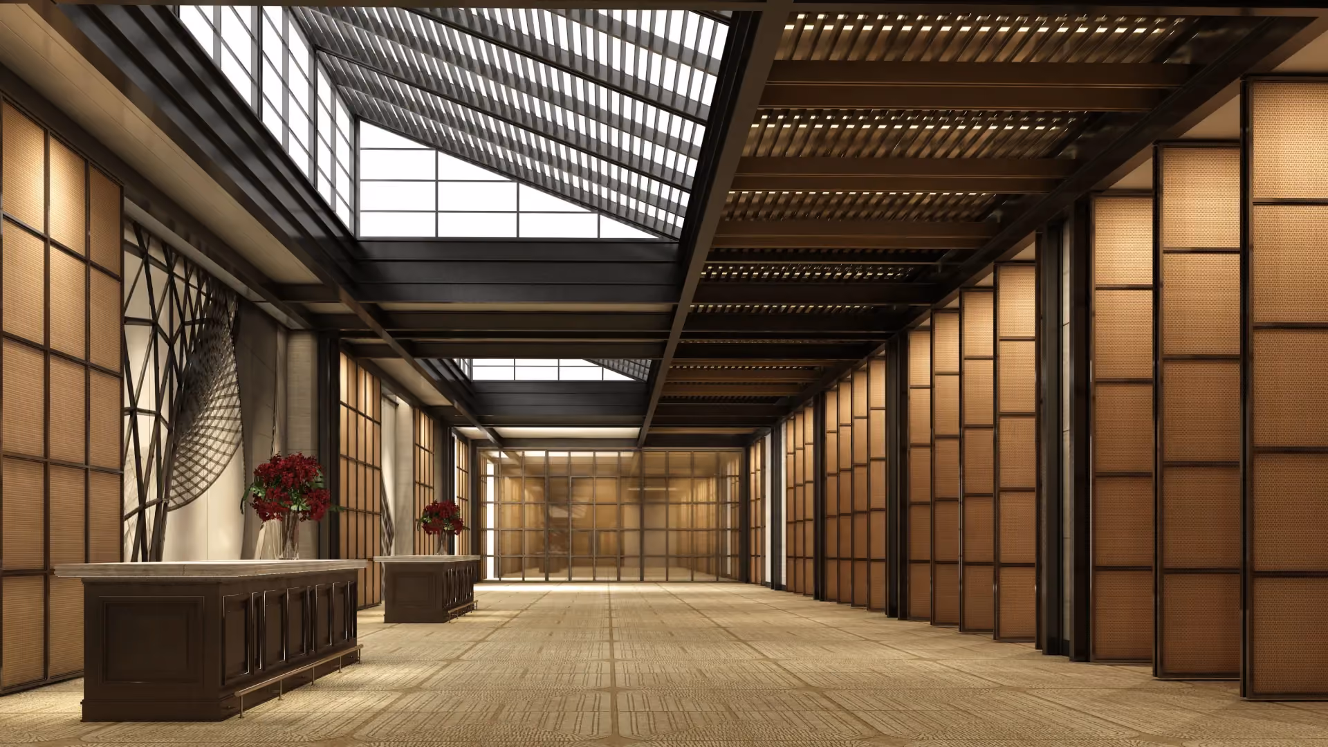 Rendering of the pre-function corridor at Thompson Shanghai Expo