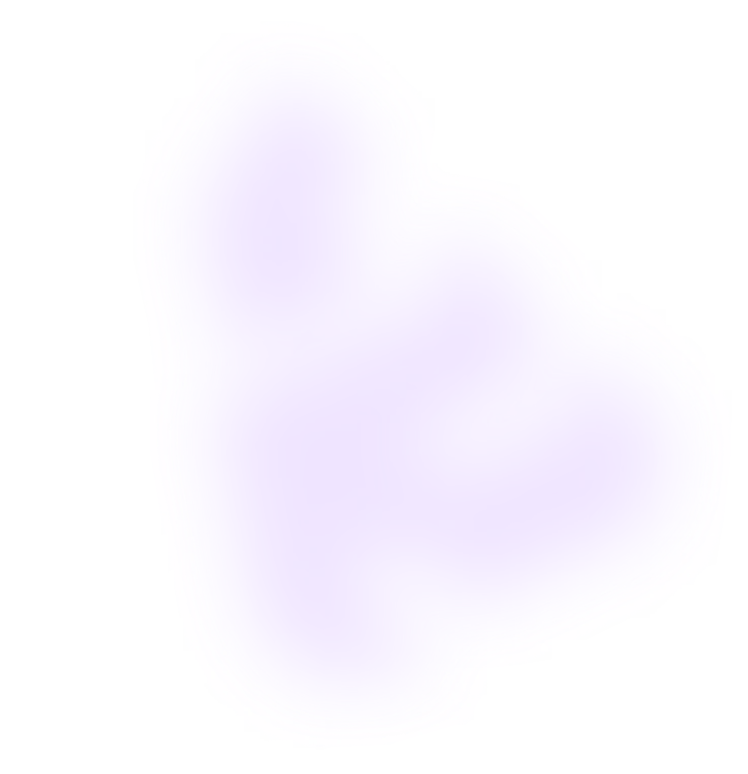 Abstract purple blob with neon glow on black background
