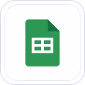 Gray Google Sheets icon on white rounded square