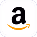Amazon logo with smile arrow on white square