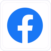 Facebook logo with a white lowercase f inside a blue circle on a rounded square background.