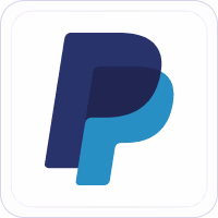 PayPal logo with overlapping dark blue and light blue P letters on a white background.