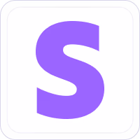 Purple letter S centered on a white rounded square background.