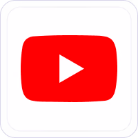 Red YouTube play button icon on a white background with rounded corners.