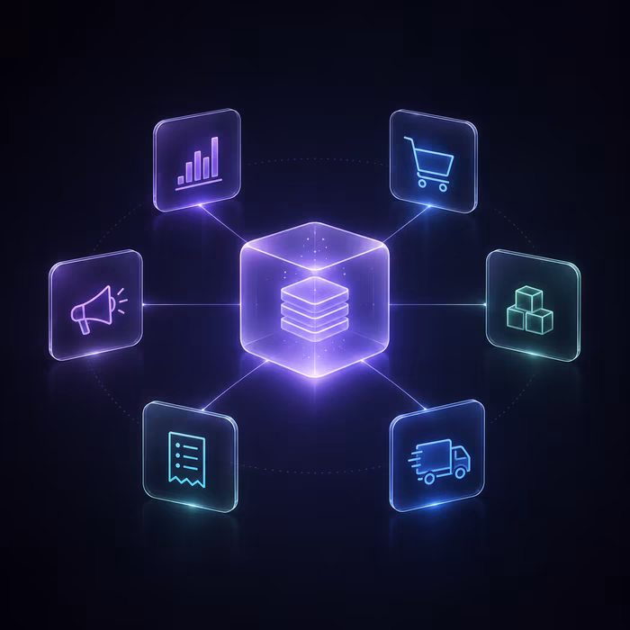 Business analytics illustration showing multiple data visualizations Data supported data charts with bar, line, and pie graphs