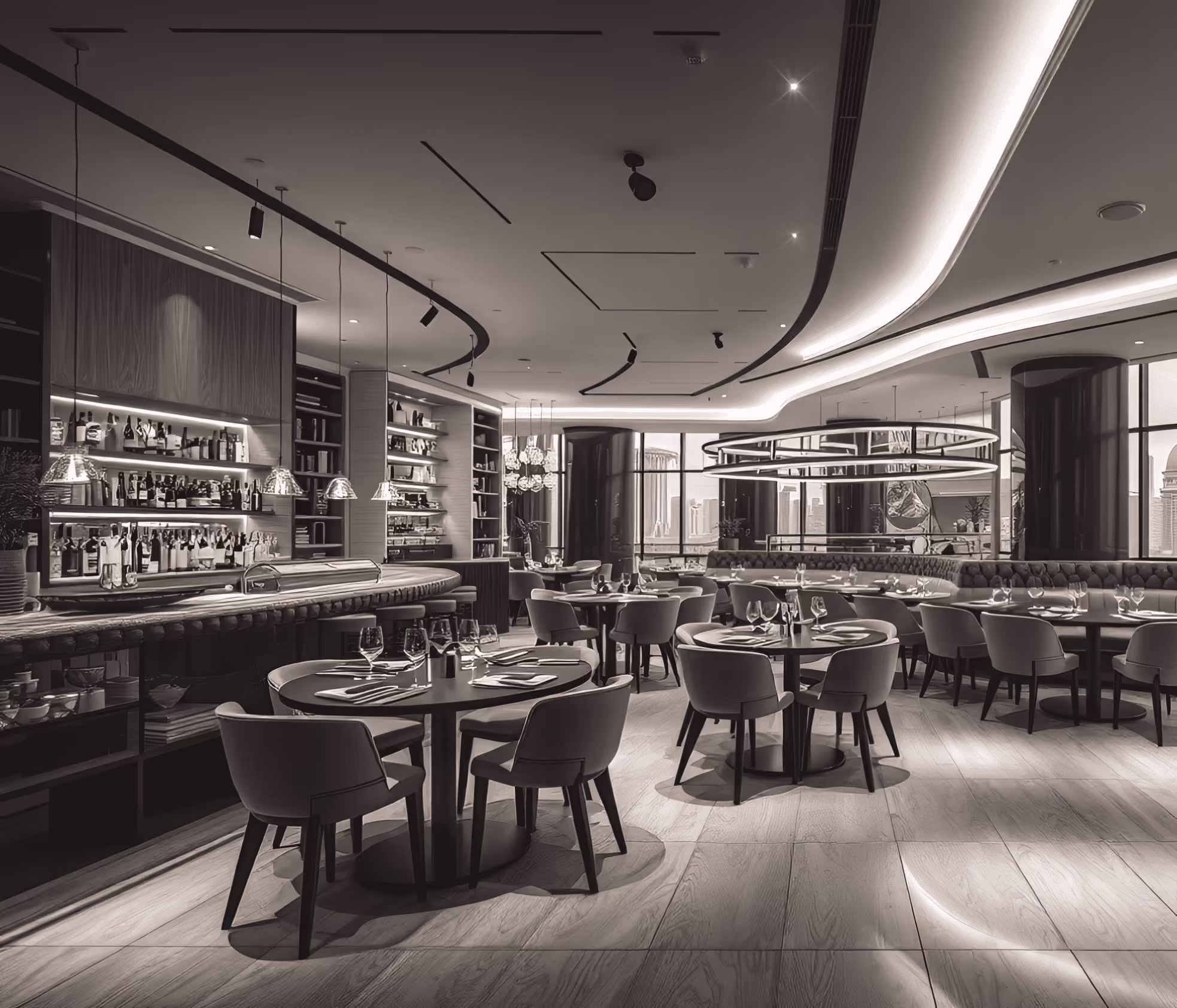 progetto locale bar ristorante arredamento di design Bma Italian contract & furniture