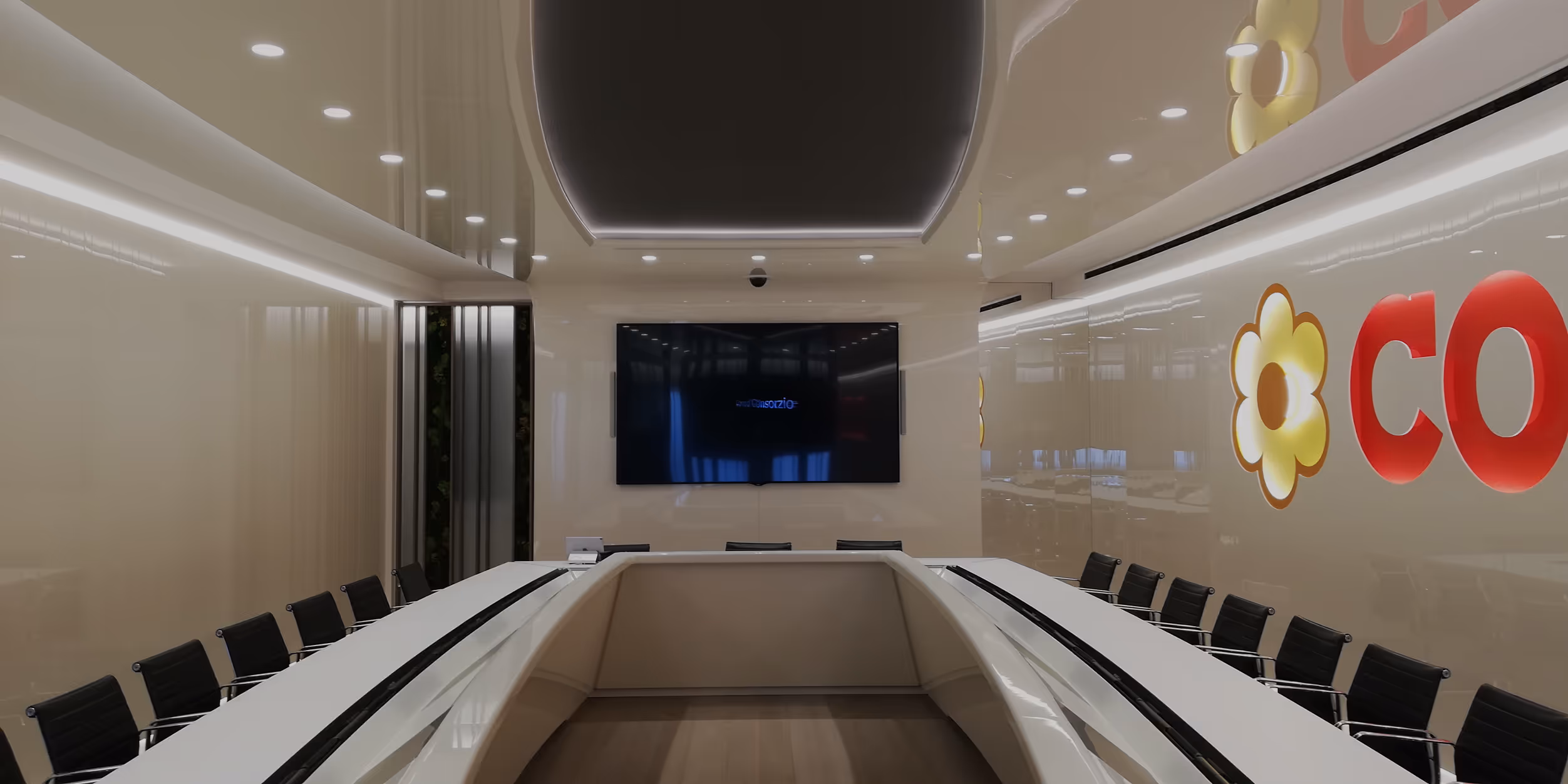 Sala riunioni  video conference arredi design produzione Bma italian contract & furniture Bergamo