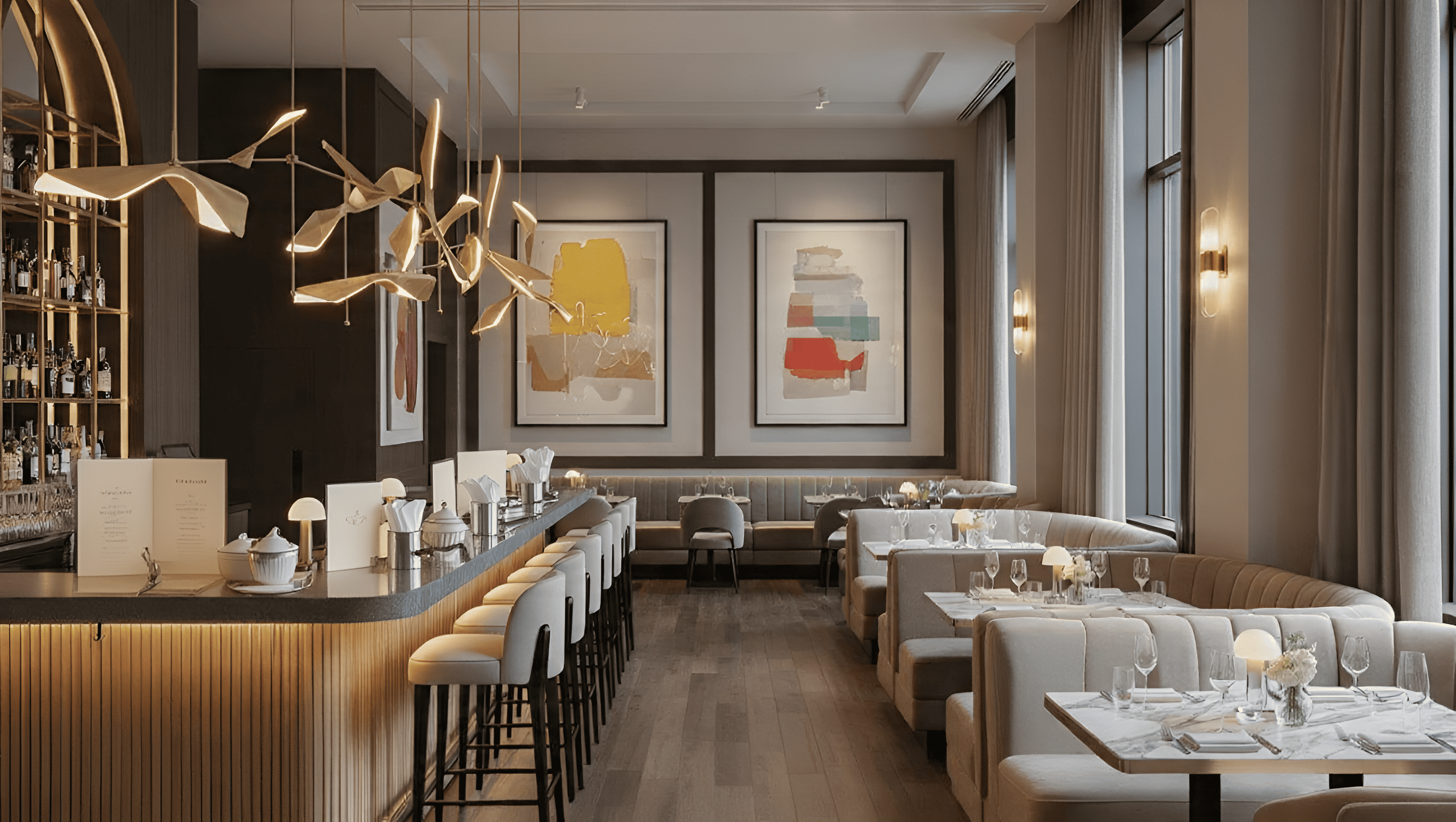 Restyling d'interni per ristorante di lusso arredamento su misura BMA