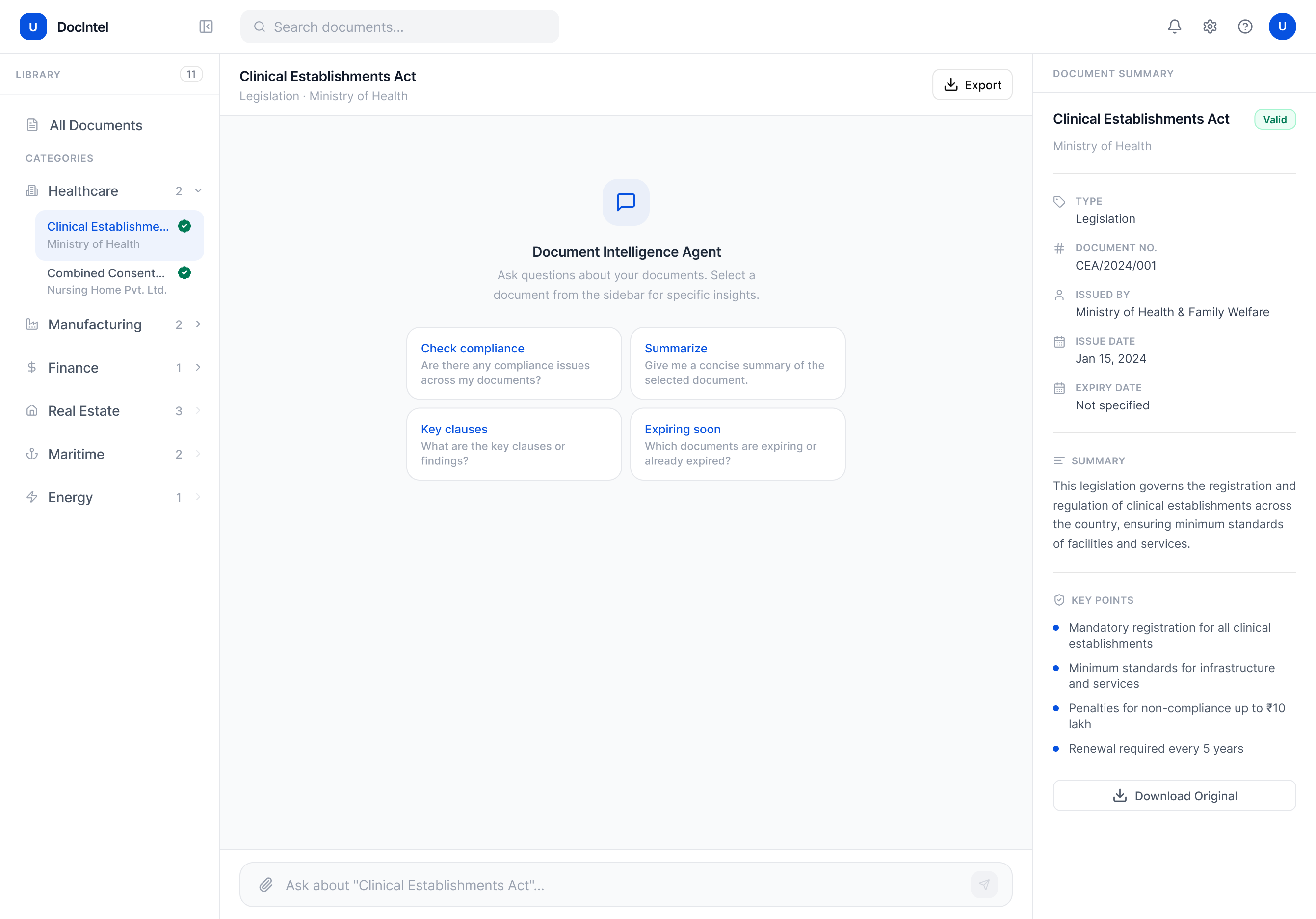 Document Intelligence Agent UI