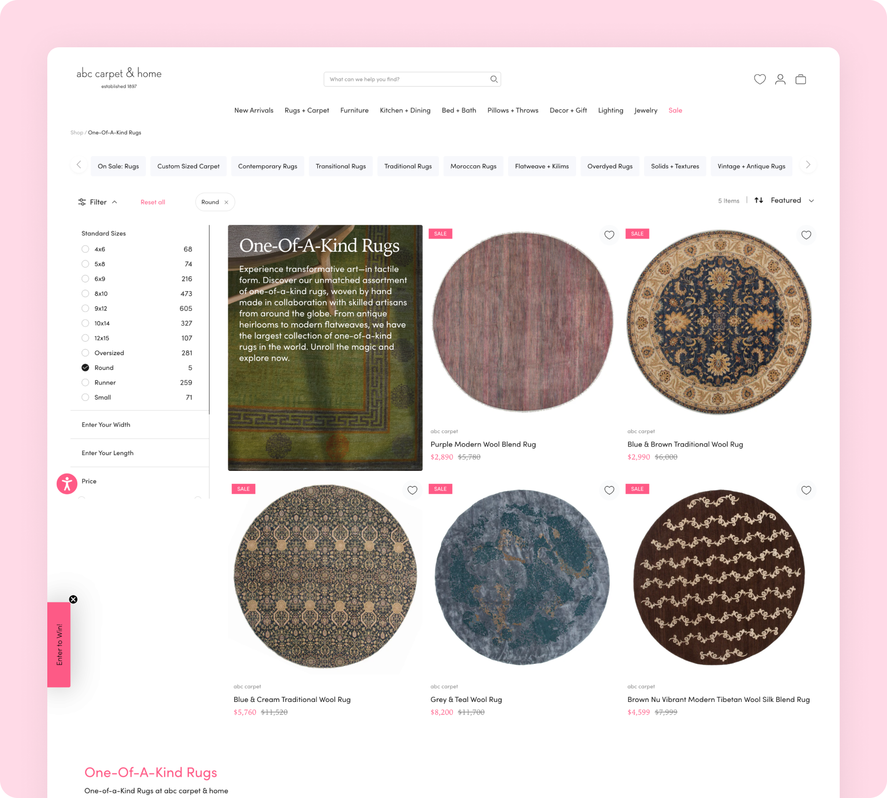 abc carpet & home product page