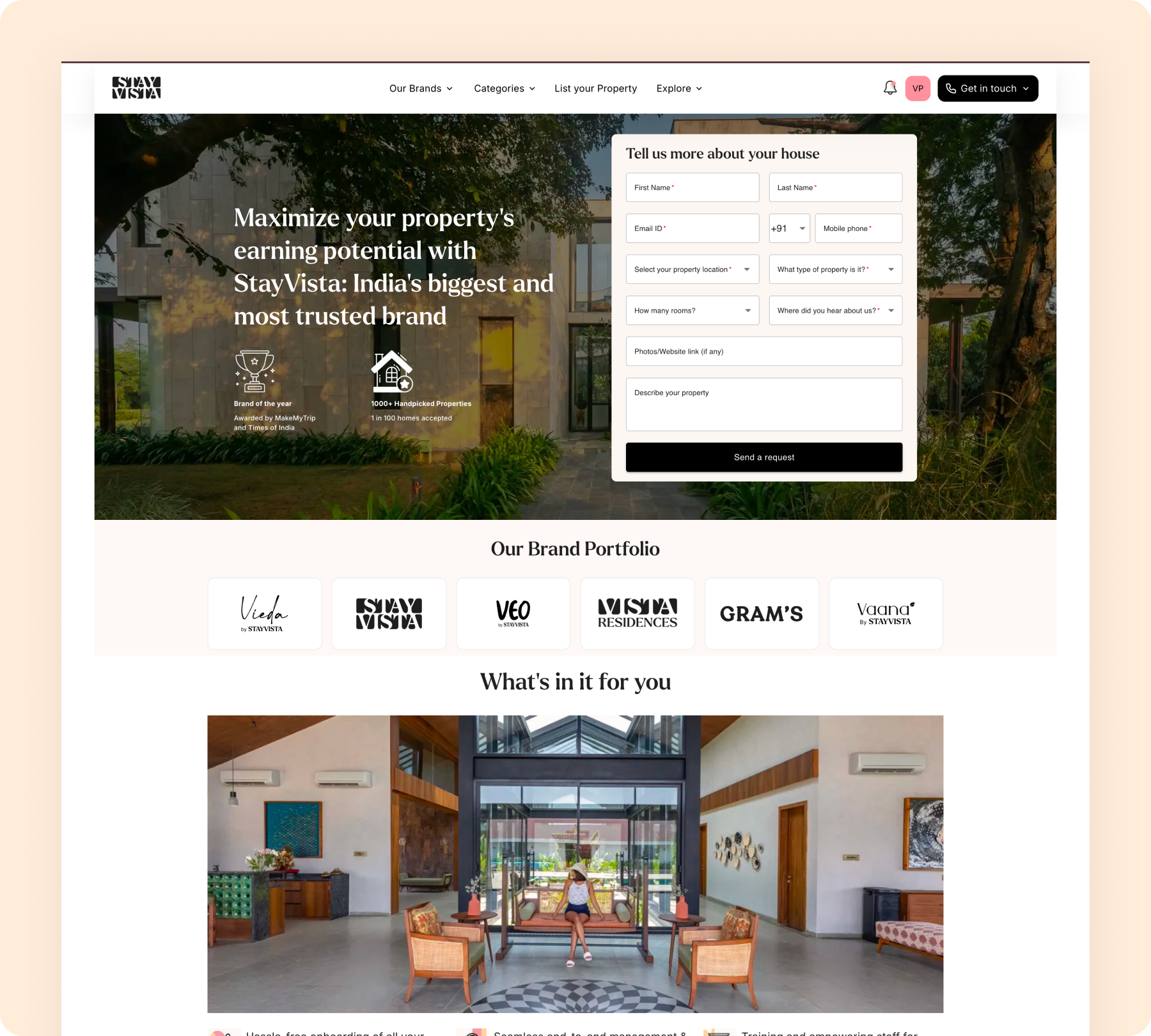 StayVista recommendations