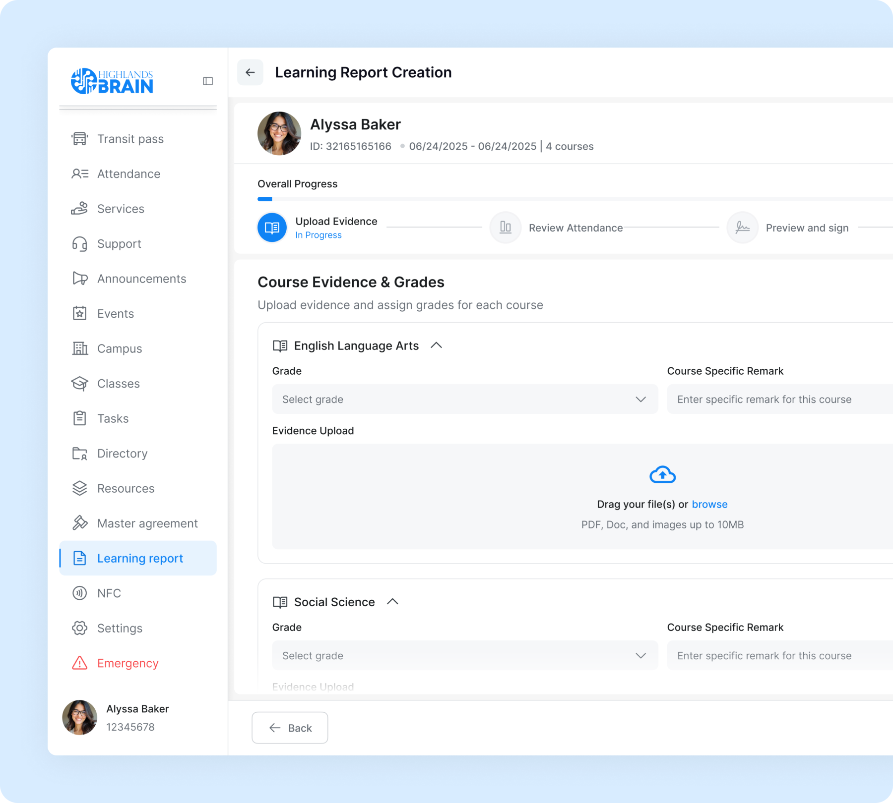 Final design screens