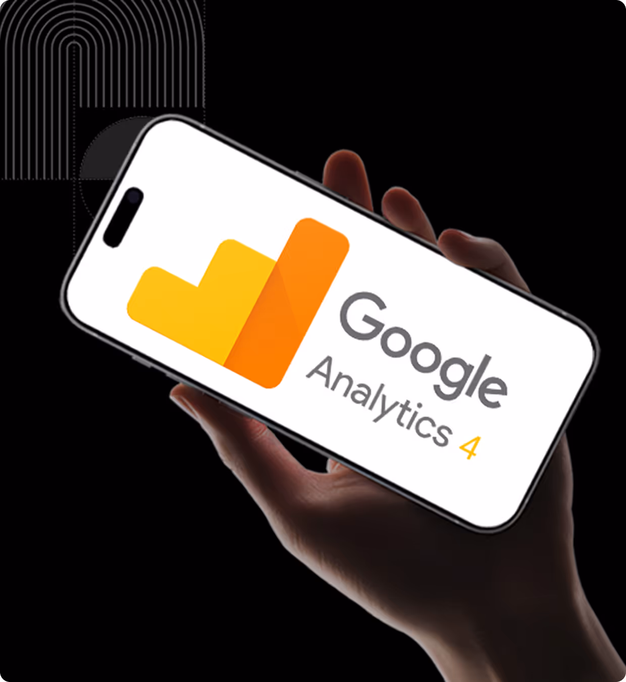google analytics logo showing on phone