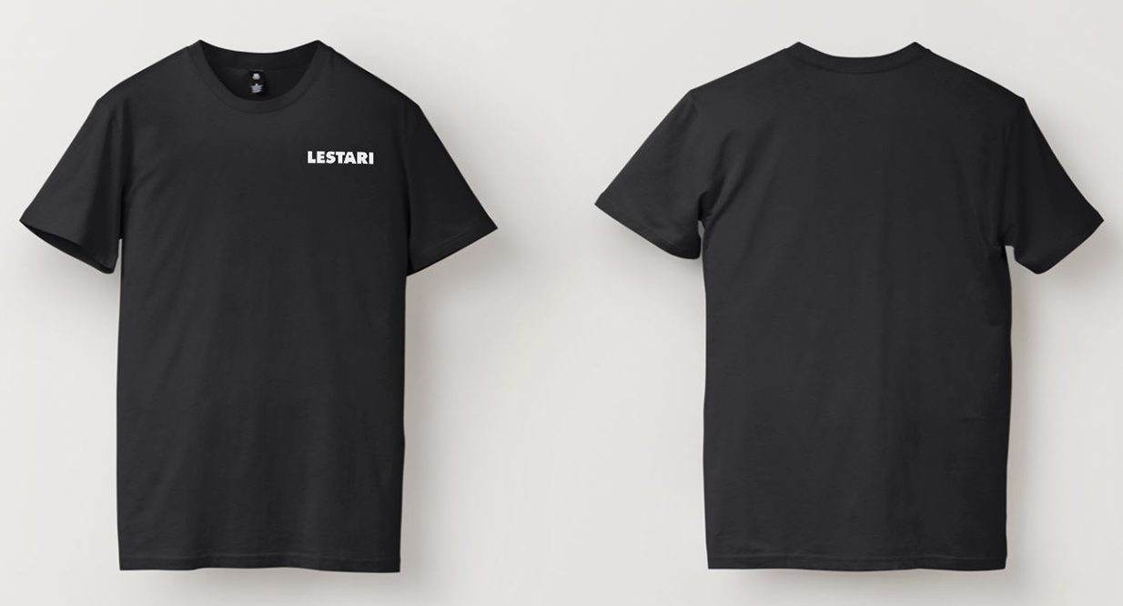 The LESTARI Staple shirt in Black is our essential—minimal, versatile, and unmistakably Lestari. Featuring only the bold LESTARI logo on the front, it represents the core of who we. No extra graphics, no distractions—just a clean foundation built for everyday wear and timeless purpose.